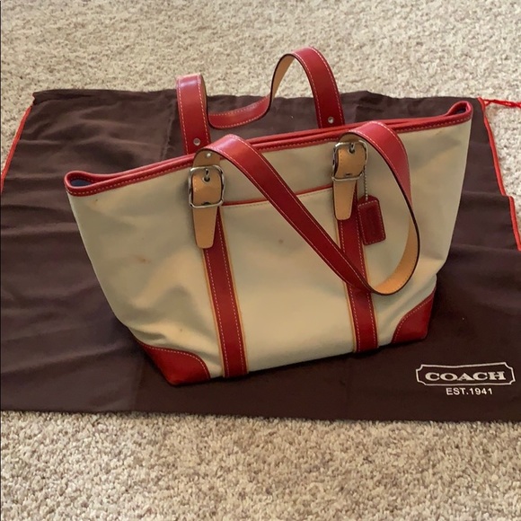 Coach Handbags - Coach leather/canvas tote